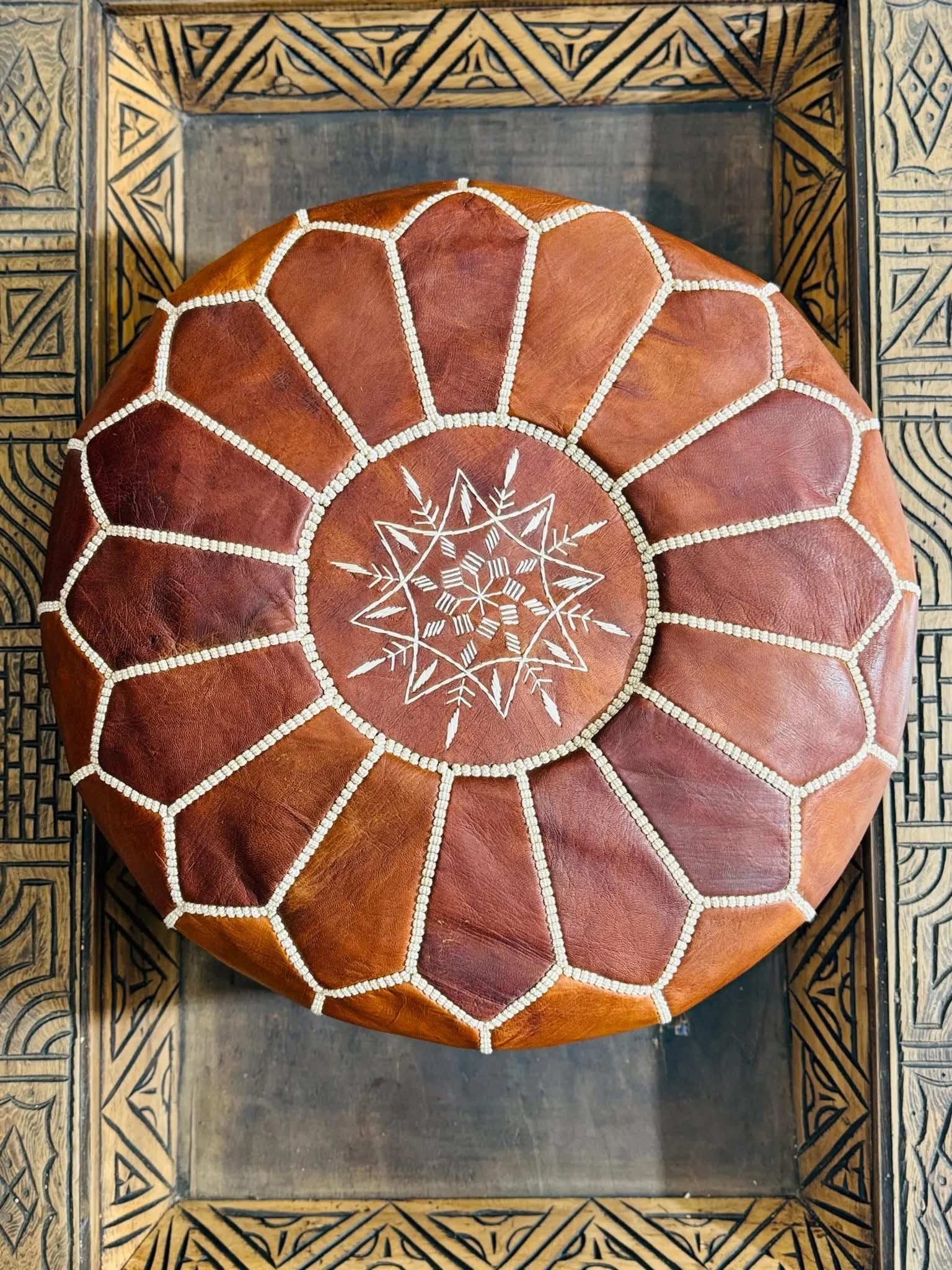 Moroccan Goat Skin Pouf