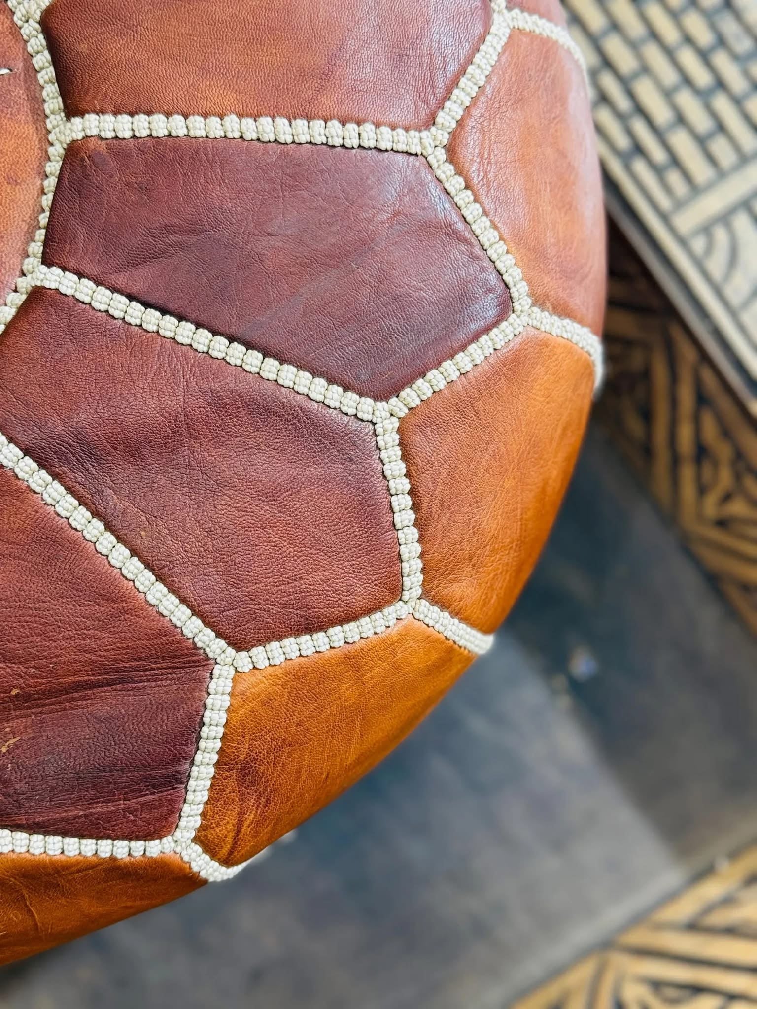 Moroccan Goat Skin Pouf