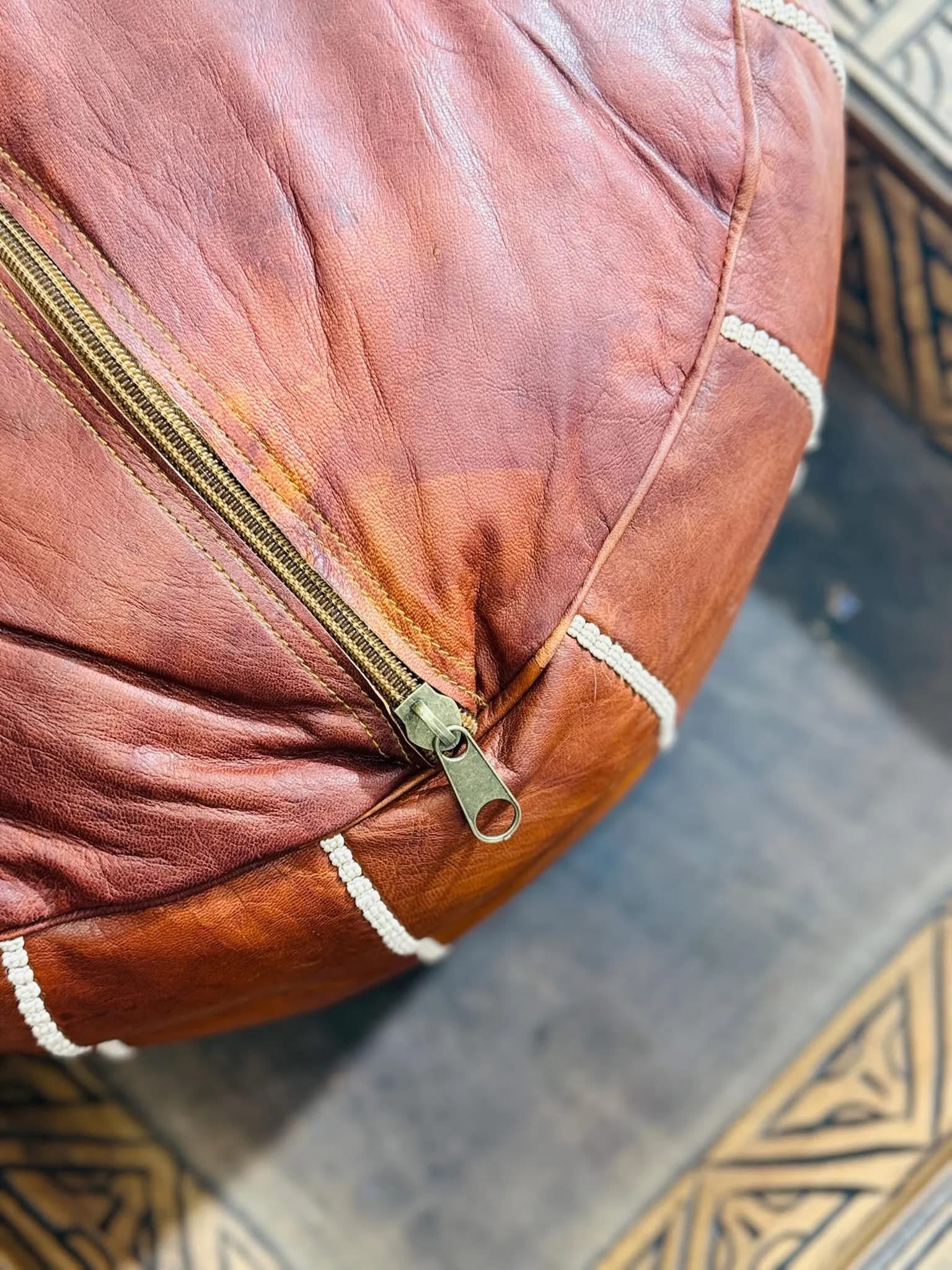 Moroccan Goat Skin Pouf