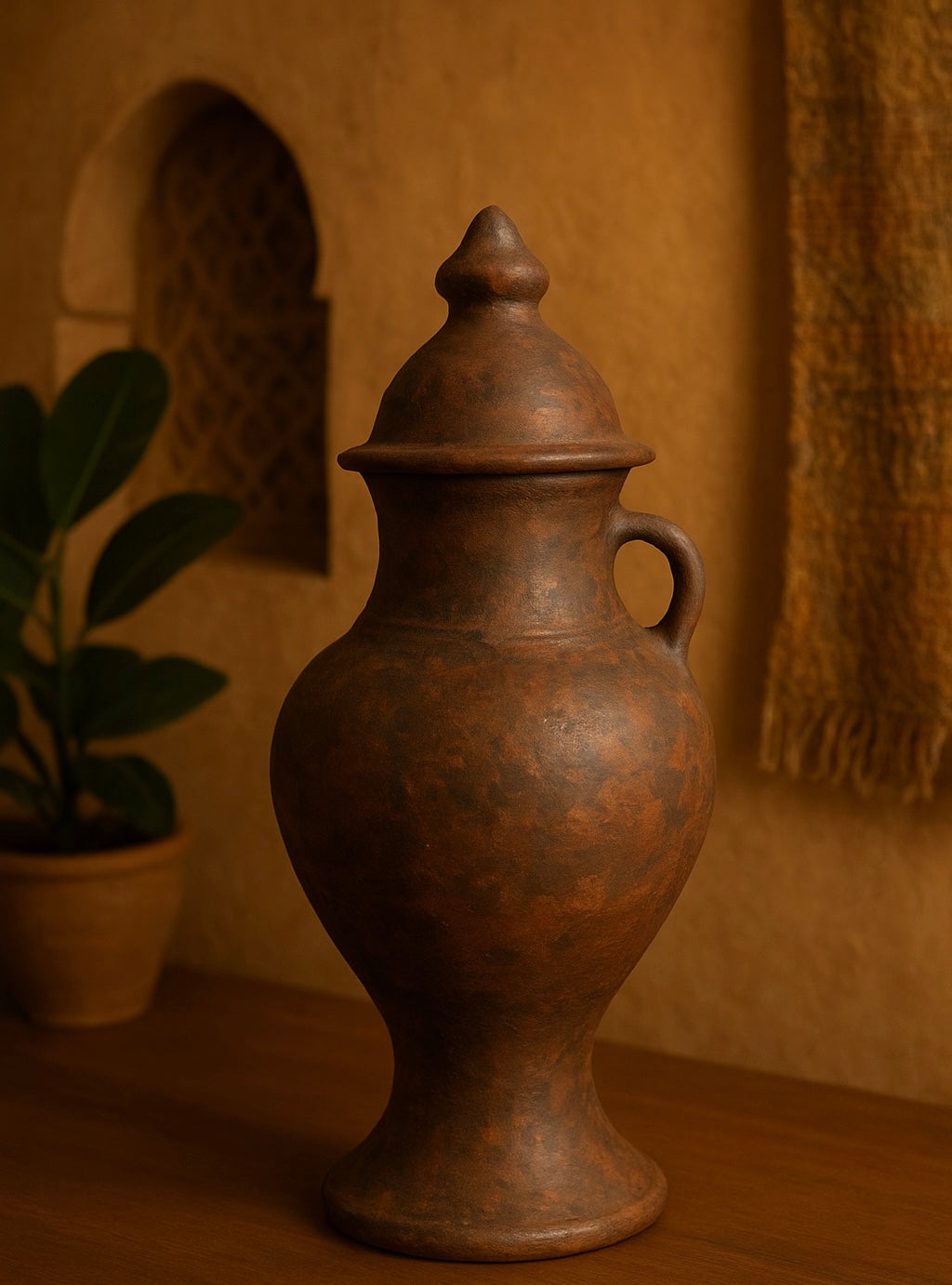 Handcrafted Moroccan Clay Vase