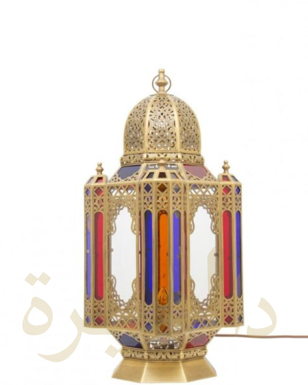 Marrakech Jewel Lantern – Handcrafted Brass & Stained Glass Lamp