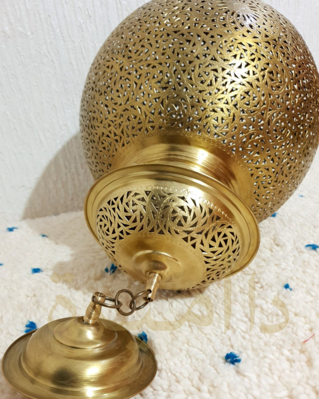 Brass Moroccan Filigree Hanging Lamp – Handcrafted Marrakech Light