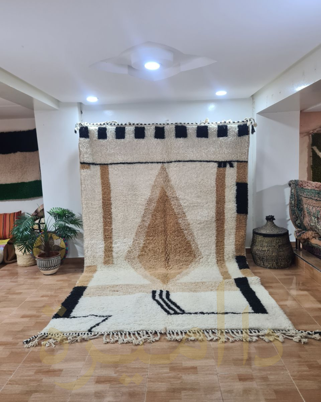 Handmade Beni Ourain Moroccan Wool Rug – Geometric Atlas Design (200x300cm)