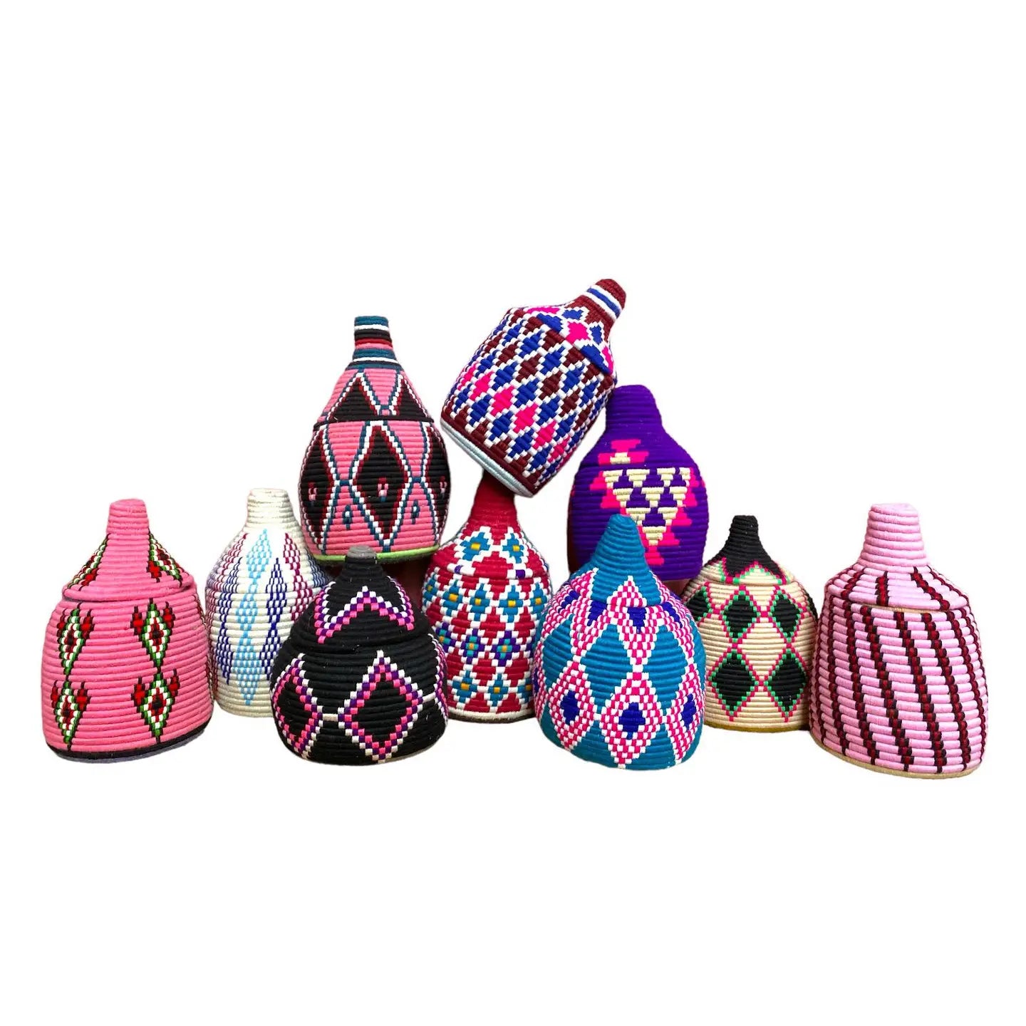 Set of 5 Berber Baskets (Fixed Color Mixes)