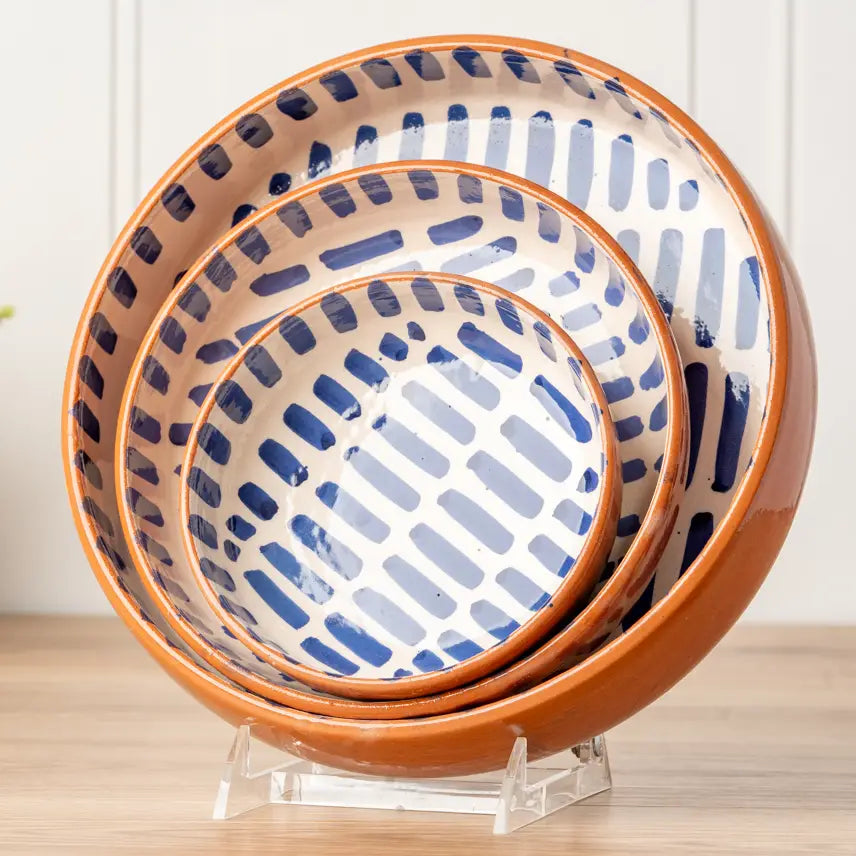 Moroccan Nesting Dish Set - Blue Stripe