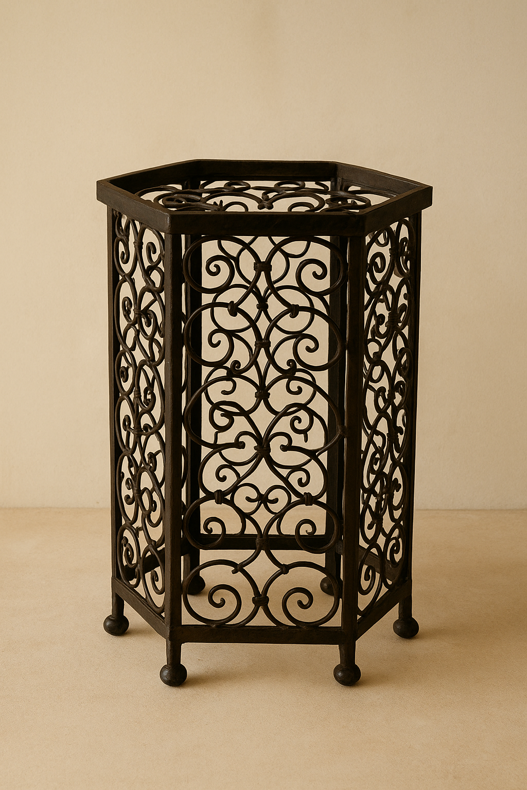 The Amira Wrought Iron Lantern Stand