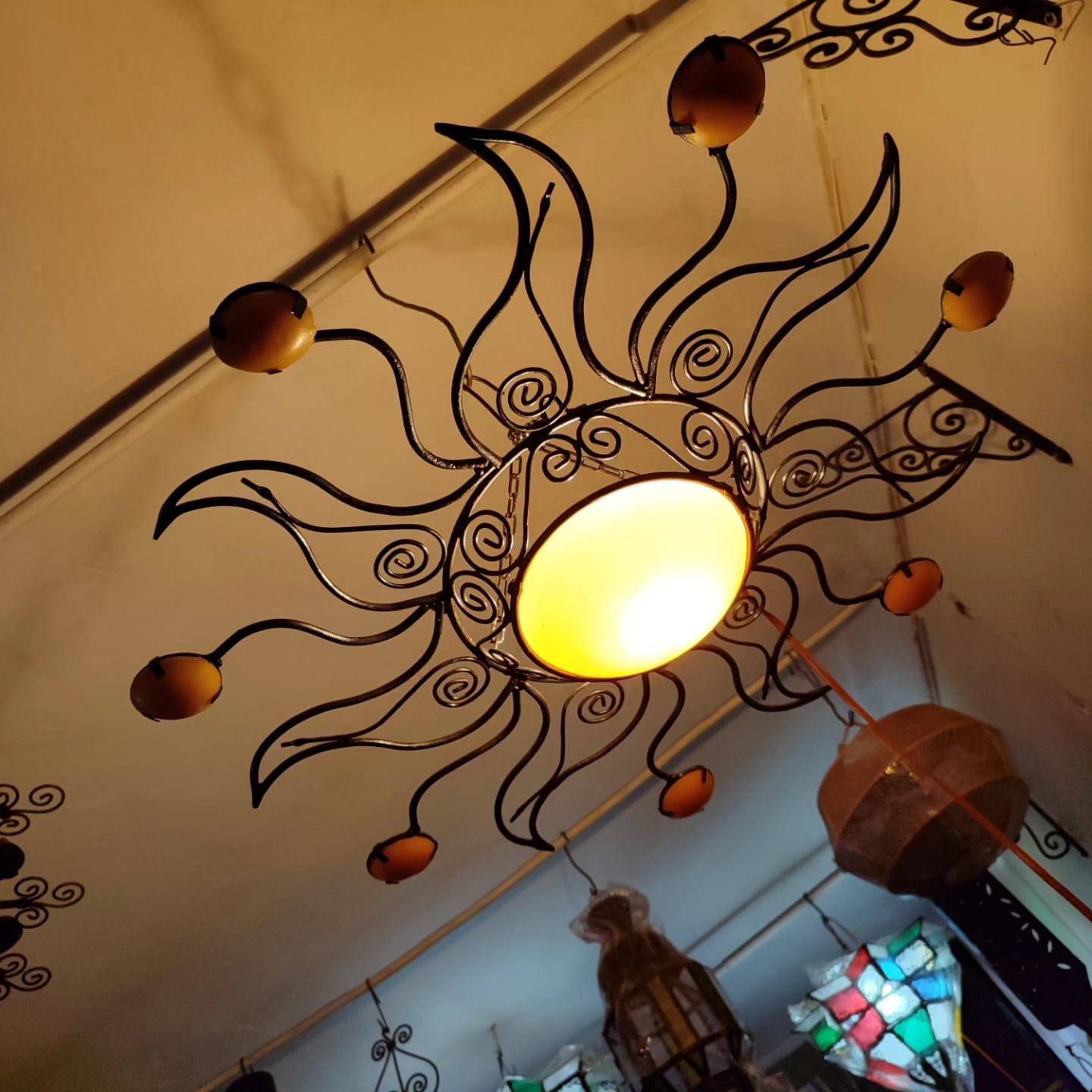 Sun-Kissed Marrakech – Hand-Forged Moroccan Ceiling Light