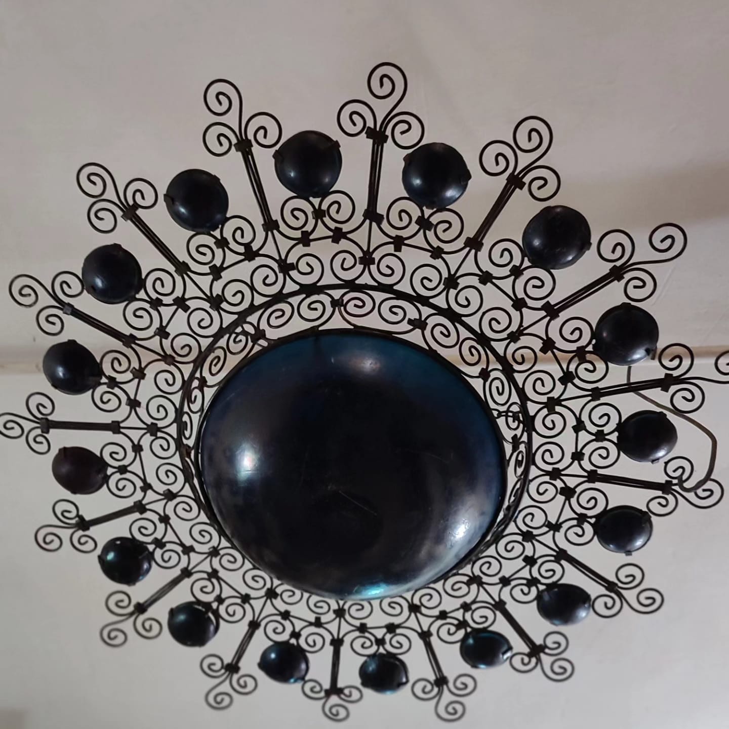 Midnight Sun – Hand-Forged Black Moroccan Ceiling Light
