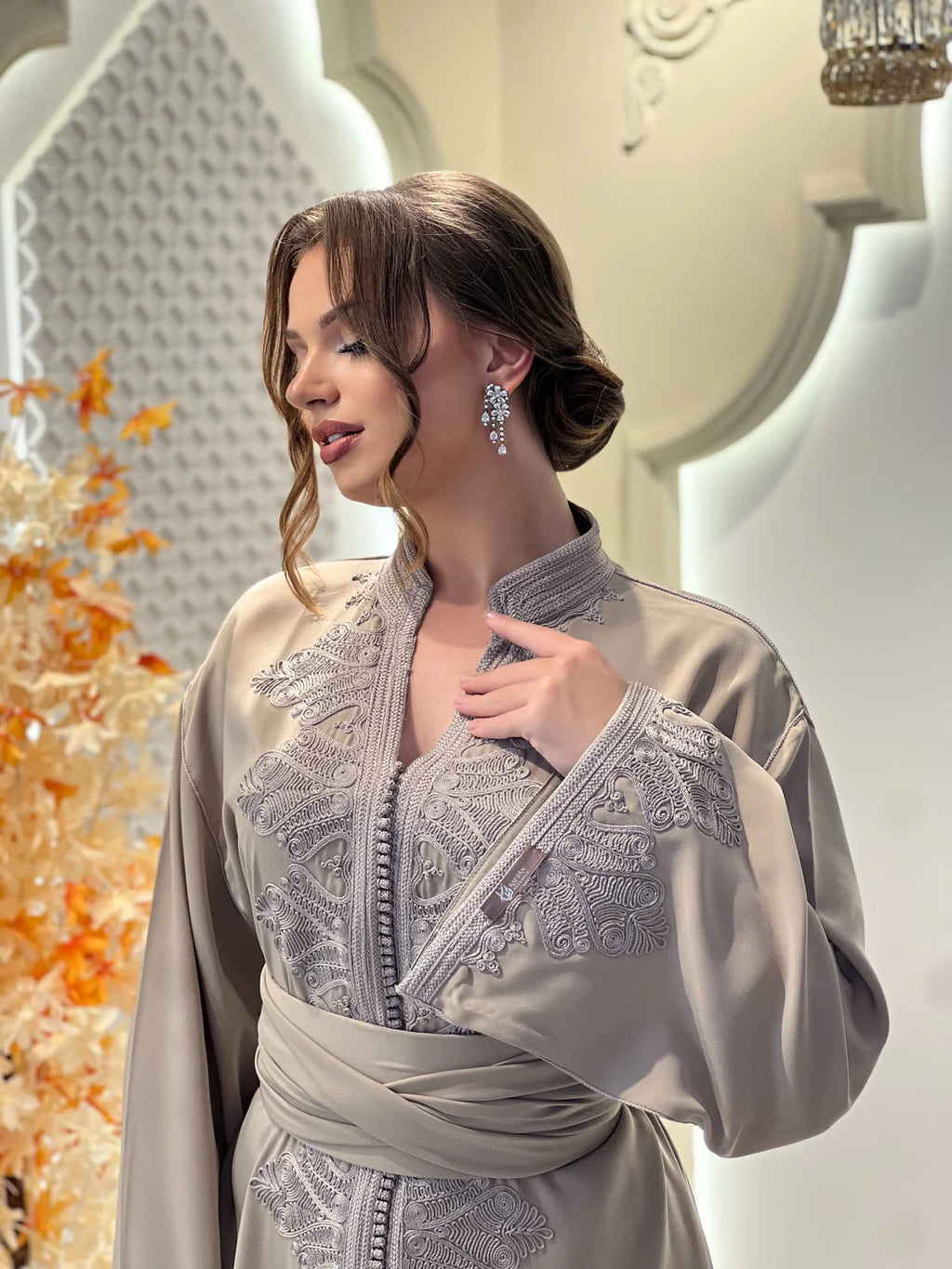 MAHRANE TAUPE KAFTAN