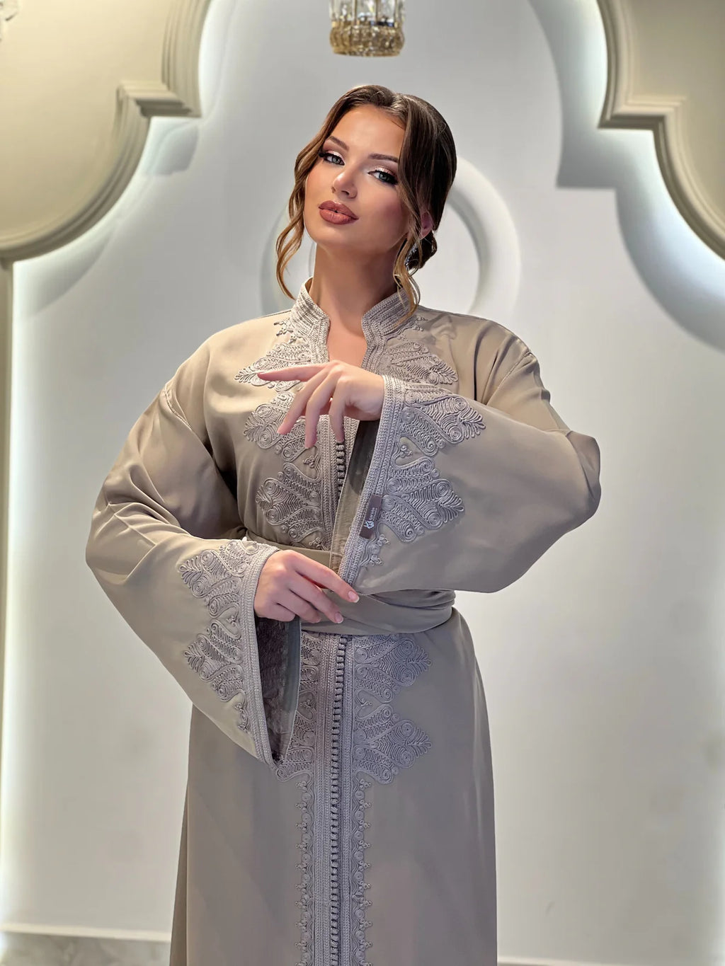 MAHRANE TAUPE KAFTAN