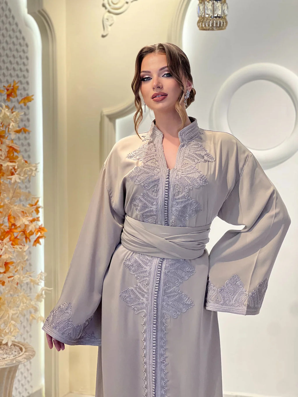 MAHRANE TAUPE KAFTAN